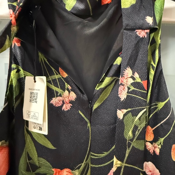 Ted Baker NWT size 4 Cowl Neck Black Floral Slip Midi Maxi Dress sleeveless - Picture 7 of 14